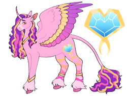 Size: 1280x960 | Tagged: safe, artist:s0ftserve, derpibooru import, princess cadance, pony, cloven hooves, colored wings, leonine tail, multicolored wings, simple background, solo, tail, transparent background, unshorn fetlocks, wings