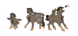 Size: 1280x600 | Tagged: safe, artist:lanternik, derpibooru import, oc, oc only, pegasus, pony, age progression, chest fluff, colt, deviantart watermark, foal, male, obtrusive watermark, pegasus oc, raised hoof, raised leg, simple background, stallion, watermark, white background, wings