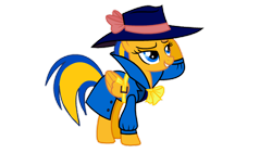 Size: 1280x720 | Tagged: safe, artist:mlpfan3991, derpibooru import, oc, oc only, oc:flare spark, pegasus, pony, clothes, detective, fedora, female, hat, mare, simple background, solo, transparent background, trenchcoat