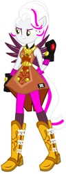 Size: 236x612 | Tagged: safe, artist:ajosterio, derpibooru import, oc, oc only, oc:sally water, human, equestria girls, boots, clothes, clothes swap, cowboy boots, crystal guardian, crystal wings, female, gloves, high heel boots, human oc, ponied up, shoes, simple background, smiling, smirk, solo, white background, wings