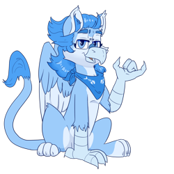 Size: 5000x5000 | Tagged: safe, artist:xasslash, derpibooru import, oc, oc only, oc:flynn the icecold, griffon, 2023 community collab, bandana, brow piercing, derpibooru community collaboration, male, piercing, simple background, solo, transparent background