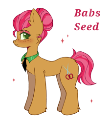 Size: 1658x1824 | Tagged: safe, artist:belkaart0w0, derpibooru import, babs seed, earth pony, pony, alternate hairstyle, eyeshadow, female, freckles, makeup, mare, necktie, older, older babs seed, simple background, solo, white background