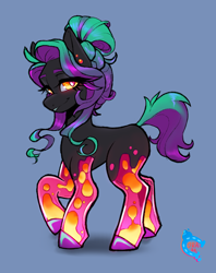 Size: 1784x2250 | Tagged: safe, artist:paintedcora, derpibooru import, oc, oc only, pony, adoptable, adoption, ear piercing, earring, female, glowing, glowing eyes, jewelry, lava lamp, mare, piercing, solo