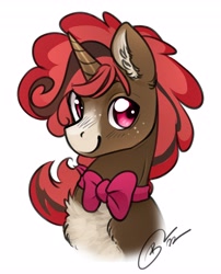 Size: 3312x4096 | Tagged: safe, artist:opalacorn, derpibooru import, oc, oc only, pony, unicorn, bowtie, chest fluff, ear fluff, ears, simple background, solo, white background