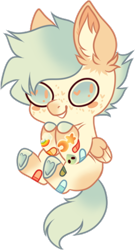 Size: 286x528 | Tagged: safe, artist:mourningfog, derpibooru import, oc, oc only, oc:berry crunch, pegasus, pony, bandaid, ear fluff, ears, simple background, solo, transparent background