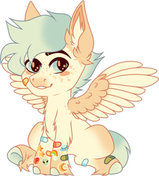 Size: 950x1052 | Tagged: safe, artist:mourningfog, derpibooru import, oc, oc only, oc:berry crunch, pegasus, pony, bandaid, ear fluff, ears, simple background, solo, transparent background, unshorn fetlocks