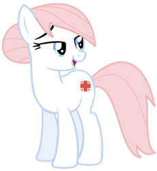 Size: 764x829 | Tagged: safe, artist:n0va-bases, artist:twilyisbestpone, derpibooru import, nurse redheart, earth pony, pony, base used, female, lidded eyes, mare, missing accessory, nurse, simple background, smiling, smug, solo, transparent background