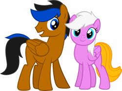 Size: 2296x1705 | Tagged: safe, derpibooru import, oc, oc only, oc:dariusii, oc:pink spinach, pony, duo, simple background, transparent background