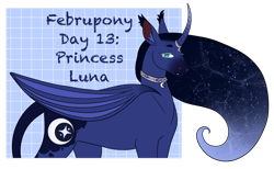 Size: 1280x791 | Tagged: safe, artist:s0ftserve, derpibooru import, princess luna, pony, alternate design, curved horn, horn, solo