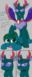 Size: 2480x6000 | Tagged: safe, artist:charlyhorse, pharynx, oc, changedling, changeling, pony, comic