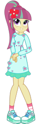 Size: 1115x3721 | Tagged: safe, artist:ajosterio, derpibooru import, sour sweet, better together, equestria girls, clothes, clothes swap, cute, dress, female, flower, heart, legs, looking up, music festival outfit, rose, shoes, simple background, smiling, socks, solo, sourbetes, transparent background