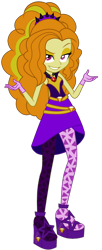 Size: 1044x2564 | Tagged: safe, artist:ajosterio, derpibooru import, adagio dazzle, equestria girls, rainbow rocks, bare shoulders, buckle, clothes, clothes swap, diamond, female, gloves, leggings, lidded eyes, raised eyebrow, simple background, skirt, sleeveless, smiling, solo, transparent background