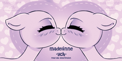 Size: 4000x2000 | Tagged: safe, artist:madelinne, derpibooru import, pony, blushing, commission, couple, icon, kissing, profile picture, simple background, sketch, your character here