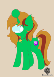 Size: 4961x7016 | Tagged: safe, artist:draconightmarenight, derpibooru import, oc, oc:oc:nicole sunstone, pony, unicorn, among us, christmas star, clothes, colored sketch, green pony, monthly reward, solo, suit