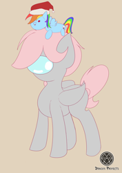 Size: 4961x7016 | Tagged: safe, artist:draconightmarenight, derpibooru import, oc, oc:cotton puff, pony, unicorn, among us, christmas plush, clothes, colored sketch, grey pony, monthly reward, solo, suit