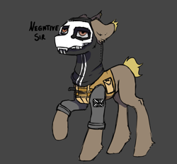 Size: 2685x2480 | Tagged: safe, alternate version, artist:hrabiadeblacksky, derpibooru import, oc, oc only, oc:ghost, oc:simon "ghost" riley, earth pony, pony, call of duty, call of duty: modern warfare 2, clothes, cod, m2, male, mask, shadow, soldier, soldier pony, solo, stallion, uniform, weight of skeleton