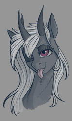 Size: 650x1100 | Tagged: safe, artist:stray prey, derpibooru import, oc, oc only, oc:sinfonie, pony, solo, sternocleidomastoid, tongue, tongue out