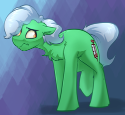 Size: 3024x2776 | Tagged: safe, artist:witchtaunter, derpibooru import, oc, earth pony, pony, anxious, chest fluff, commission, ear fluff, ears, gradient background, looking back, male, nervous, shy, solo, stallion, walking