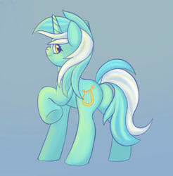 Size: 2058x2095 | Tagged: safe, artist:kutemango, derpibooru import, lyra heartstrings, pony, unicorn, butt, dock, female, looking at you, looking back, looking back at you, mare, plot, rear view, simple background, solo, tail