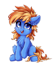 Size: 1080x1280 | Tagged: safe, artist:zeepheru_pone, derpibooru import, oc, oc:sapph, earth pony, pony, 2023 community collab, derpibooru community collaboration, female, mare, simple background, sitting, smiling, solo, transparent background