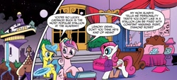 Size: 1334x603 | Tagged: safe, artist:andypriceart, derpibooru import, idw, lemony gem, princess cadance, alicorn, pegasus, pony, unicorn, g4, neigh anything, spoiler:comic, spoiler:comic12, dialogue, diamond rose, female, mare, speech bubble, teen princess cadance, trio