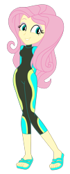 Size: 1500x3703 | Tagged: safe, artist:gmaplay, derpibooru import, fluttershy, better together, equestria girls, clothes, simple background, solo, transparent background, wetsuit