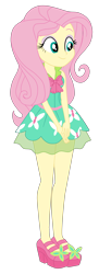 Size: 1900x5238 | Tagged: safe, artist:gmaplay, derpibooru import, fluttershy, equestria girls, bare shoulders, clothes, simple background, sleeveless, solo, transparent background