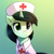 Size: 640x640 | Tagged: safe, derpibooru import, machine learning generated, oc, oc only, oc:anon filly, pony, unicorn, fanfic:trust once lost, female, filly, foal, gradient background, hat, looking at you, nurse, nurse hat, nurse outfit, solo