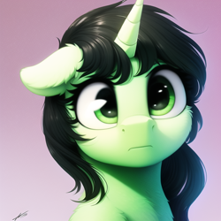 Size: 640x640 | Tagged: safe, derpibooru import, machine learning generated, oc, oc:anon filly, unicorn, cute, female, filly, foal, simple background