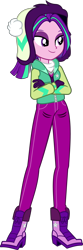 Size: 2000x6015 | Tagged: safe, artist:ajosterio, derpibooru import, aria blaze, equestria girls, equestria girls series, holidays unwrapped, spoiler:eqg series (season 2), ariabetes, boots, clothes, clothes swap, crossed arms, cute, female, gloves, hat, long sleeves, pants, shoes, simple background, solo, transparent background, winter hat, winter outfit, zipper