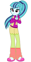 Size: 1024x2048 | Tagged: safe, artist:ajosterio, derpibooru import, sonata dusk, equestria girls, clothes, cute, female, hoodie, long sleeves, pajamas, pants, ponytail, raised eyebrow, simple background, solo, sonatabetes, transparent background