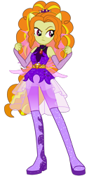 Size: 1010x2042 | Tagged: safe, artist:ajosterio, derpibooru import, adagio dazzle, equestria girls, bare shoulders, boots, clothes swap, diamond, fin wings, fins, ponied up, pony ears, shoes, simple background, sleeveless, solo, super ponied up, thigh boots, transparent background, waistband, wings
