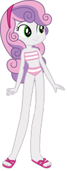 Size: 1280x3271 | Tagged: safe, artist:ajosterio, derpibooru import, sweetie belle, equestria girls, bikini, bikini bottom, bikini top, clothes, clothes swap, hairband, legs, sandals, simple background, sleeveless, smiling, solo, swimsuit, transparent background