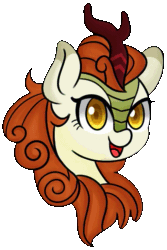 Size: 491x736 | Tagged: safe, derpibooru import, autumn blaze, cinder glow, summer flare, kirin, g4, animated, dark red skin, female, gif, golden eyes, green mane, looking to side, looking to the right, mare, open mouth, orange mane, simple background, transparent background, white skin