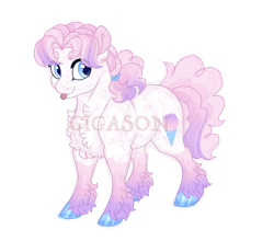 Size: 2520x2214 | Tagged: safe, artist:gigason, derpibooru import, oc, oc only, oc:snow cone, earth pony, pony, :p, chest fluff, earth pony oc, full body, high res, hoof fluff, hooves, looking at you, male, obtrusive watermark, offspring, parent:double diamond, parent:pinkie pie, simple background, solo, stallion, standing, tongue, tongue out, transparent background, watermark