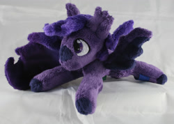 Size: 3012x2148 | Tagged: safe, artist:bastler, derpibooru import, oc, oc only, oc:midnight purple, bat pony, pony, bat pony oc, colored hooves, colored muzzle, irl, male, photo, plushie