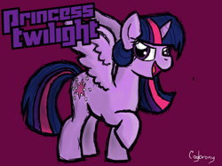 Size: 1024x765 | Tagged: safe, artist:thebrokencog, derpibooru import, twilight sparkle, twilight sparkle (alicorn), alicorn, signature, simple background