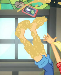 Size: 880x1080 | Tagged: safe, derpibooru import, screencap, applejack, rarity, better together, equestria girls, rollercoaster of friendship, barefoot, feet, female, fetish, foot fetish, foot focus, soles