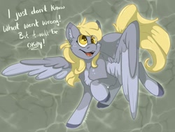 Size: 2037x1544 | Tagged: safe, artist:puppietarts, derpibooru import, derpy hooves, pegasus, pony, encouragement, positive ponies, solo