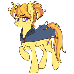 Size: 1200x1200 | Tagged: safe, artist:floots, derpibooru import, oc, oc only, oc:dumpling, unicorn, cape, clothes, freckles, simple background, solo, transparent background