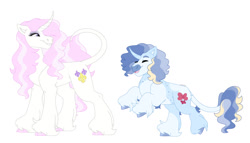 Size: 1280x732 | Tagged: safe, artist:itstechtock, derpibooru import, fleur-de-lis, oc, oc:up-doo, pony, unicorn, offspring, parent:fancypants, parent:fleur-de-lis, parents:fancyfleur, simple background, unshorn fetlocks, white background