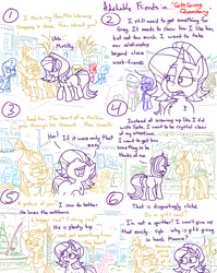 Size: 4779x6013 | Tagged: safe, artist:adorkabletwilightandfriends, derpibooru import, aloe, bon bon, moondancer, octavia melody, soarin', starlight glimmer, sweetie drops, oc, oc:lawrence, oc:pastor paul, oc:rachel, kirin, pony, unicorn, comic:adorkable twilight and friends, adorkable, adorkable twilight, busy, butt, campfire, christmas, christmas lights, clothes, comic, cute, decoration, dork, downtown, eyebrows, female, fishing rod, friendship, glases, glasses, glimmer glutes, hanging out, happy, hat, hearth's warming, holiday, laughing, lights, mare, missing cutie mark, mooningdancer, nostrils, plot, ponyville, public, santa hat, shopping, sidewalk, signs, slice of life, smiling, store, sweater, tent, walking, window, winter