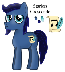 Size: 950x1050 | Tagged: safe, artist:angryprogrockbrony, derpibooru exclusive, derpibooru import, oc, oc only, oc:starless, oc:starless crescendo, earth pony, pony, cutie mark, earth pony oc, facial hair, male, reference sheet, self insert, simple background, stallion, stallion oc, text, transparent background