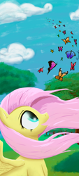 Size: 1080x2400 | Tagged: safe, artist:tkuroneko, fluttershy, butterfly