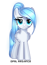Size: 2600x3600 | Tagged: safe, artist:opal_radiance, derpibooru import, oc, oc only, oc:opal radiance, pegasus, pony, :c, cyan eyes, folded wings, frown, lidded eyes, looking at you, pegasus oc, simple background, solo, transparent background, wings