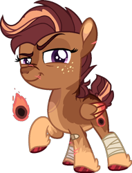 Size: 696x909 | Tagged: safe, artist:rickysocks, derpibooru import, scootaloo, pony, alternate design, bandaid, simple background, solo, transparent background