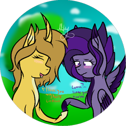 Size: 600x600 | Tagged: safe, artist:thecommandermiky, derpibooru import, oc, pegasus, pony, unicorn