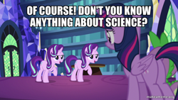 Size: 800x450 | Tagged: safe, derpibooru import, edit, edited screencap, screencap, spike, starlight glimmer, twilight sparkle, twilight sparkle (alicorn), alicorn, every little thing she does, butt, caption, image macro, library, linkara, similo duplexis, text, twibutt, twilight's castle, twilight's castle library