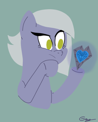 Size: 1476x1824 | Tagged: safe, artist:realgero, derpibooru import, limestone pie, earth pony, pony, rock, solo, thinking