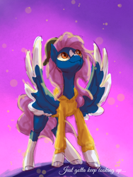 Size: 1080x1440 | Tagged: safe, artist:shaslan, derpibooru import, oc, oc only, pegasus, pony, hooves, looking up, pegasus oc, smiling, solo, spread wings, standing, wings